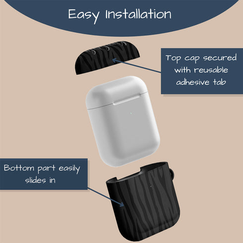 Dark Zebra Custom Name AirPods Case